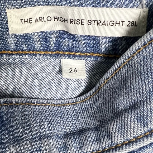 Aritzia Jeans Womens 26 Denim Forum The Arlo High Rise Straight Leg 28L Denim - Picture 10 of 13